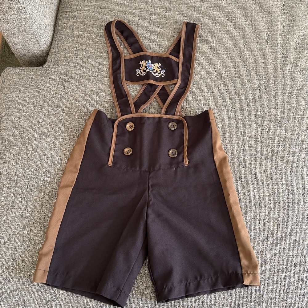 Brown Lederhosen with Embroidered Crest